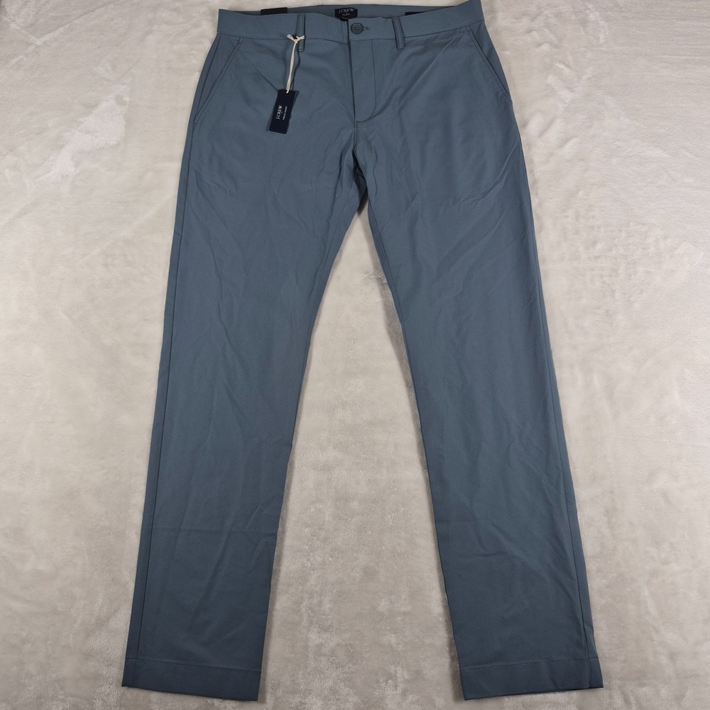 J. Crew Tech Pants Men's 33x32 Blue Slim Chino Performance Golf Stretch NWT